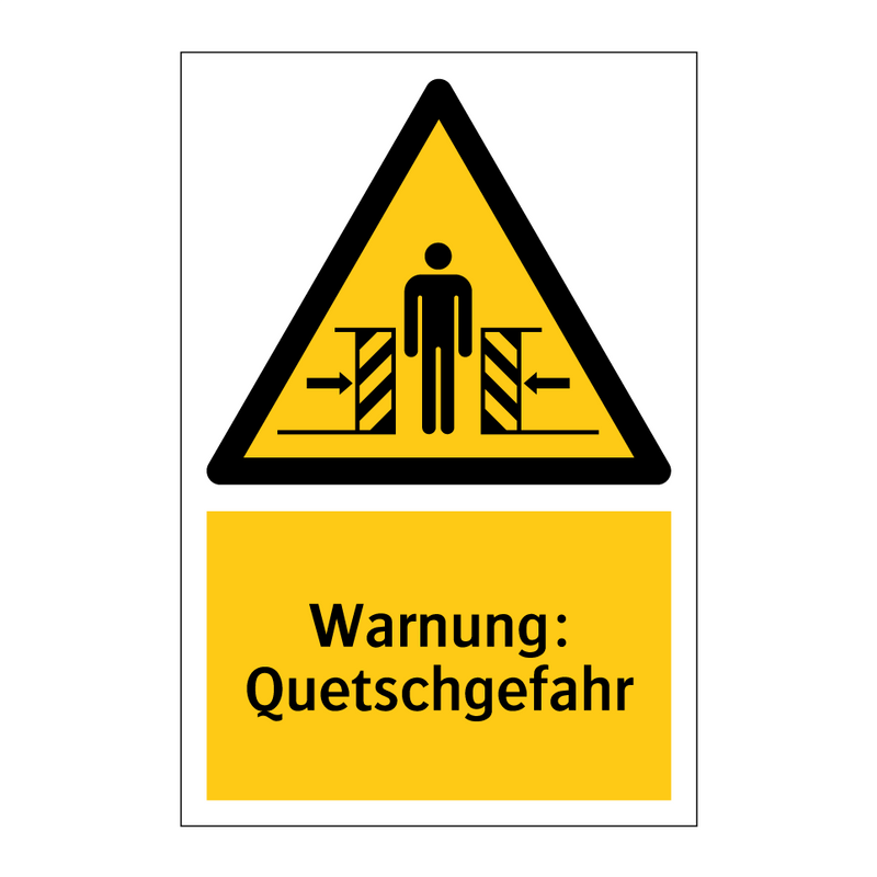 Warnung: Quetschgefahr