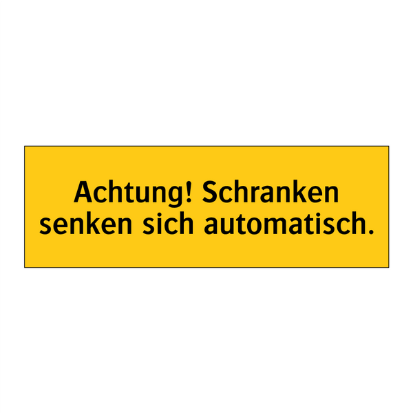 Achtung! Schranken senken sich automatisch.