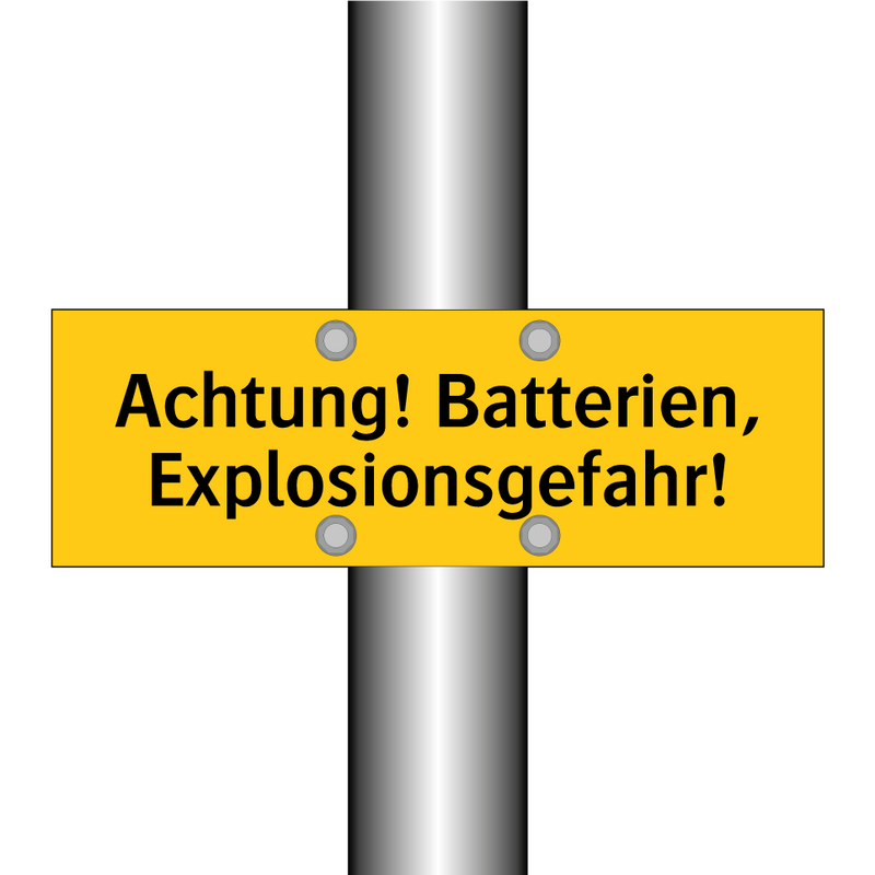 Achtung! Batterien, Explosionsgefahr!