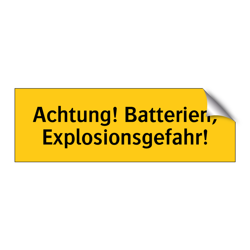 Achtung! Batterien, Explosionsgefahr!