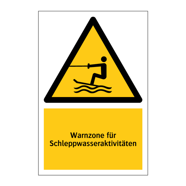 Warnzone für Schleppwasseraktivitäten