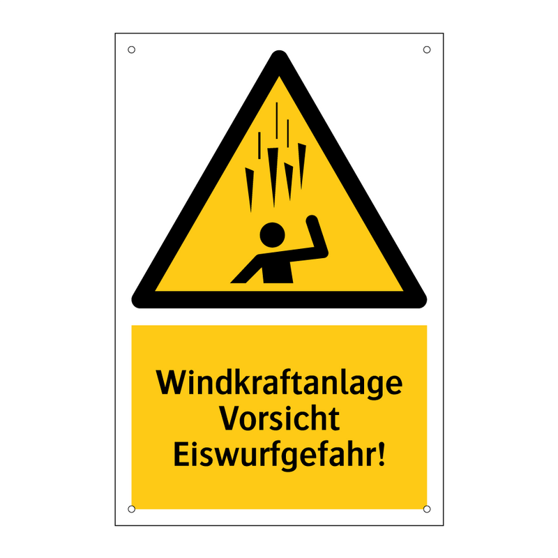 Windkraftanlage Vorsicht Eiswurfgefahr!