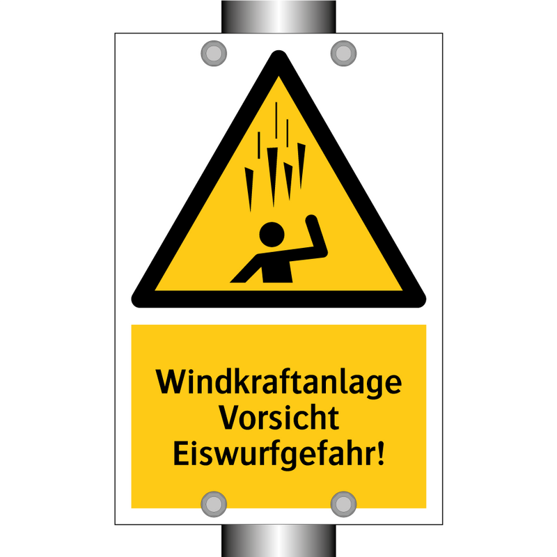 Windkraftanlage Vorsicht Eiswurfgefahr!