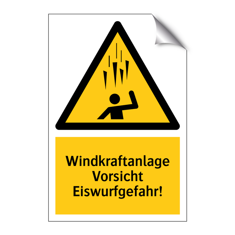 Windkraftanlage Vorsicht Eiswurfgefahr!