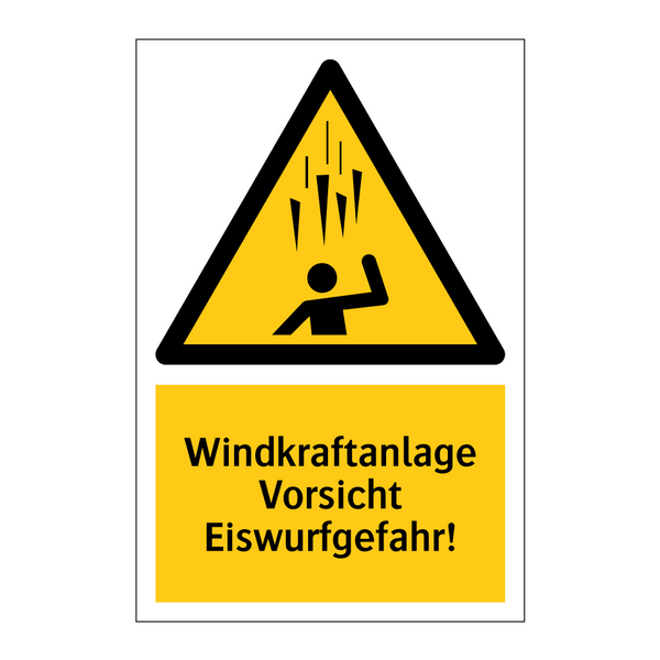 Windkraftanlage Vorsicht Eiswurfgefahr!