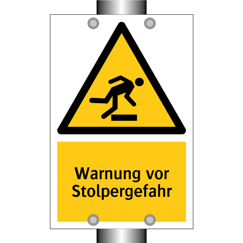 Warnung vor Stolpergefahr