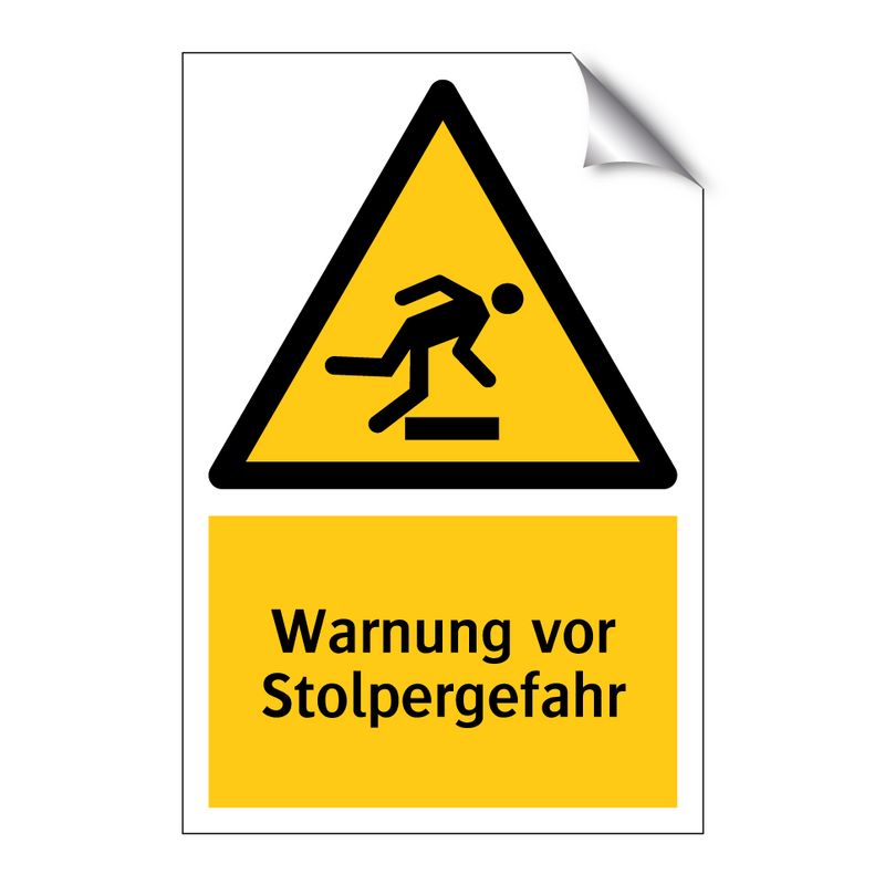 Warnung vor Stolpergefahr