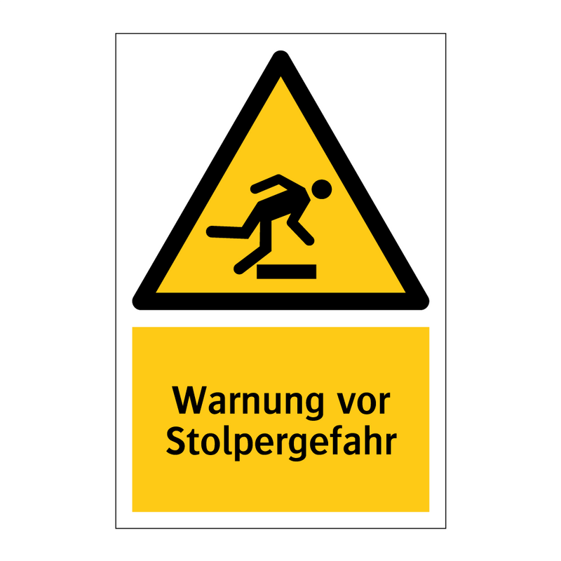 Warnung vor Stolpergefahr