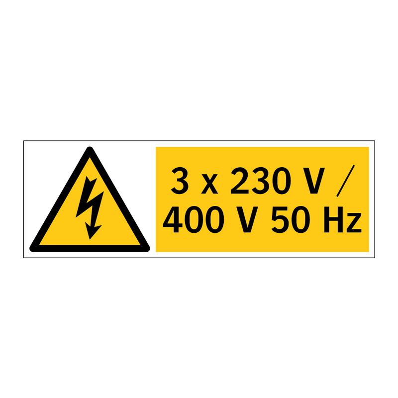 3 x 230 V / 400 V 50 Hz