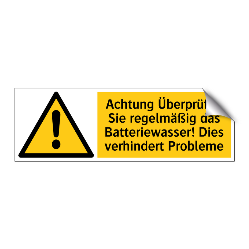 Achtung Überprüfen Sie regelmäßig das Batteriewasser! Dies verhindert Probleme