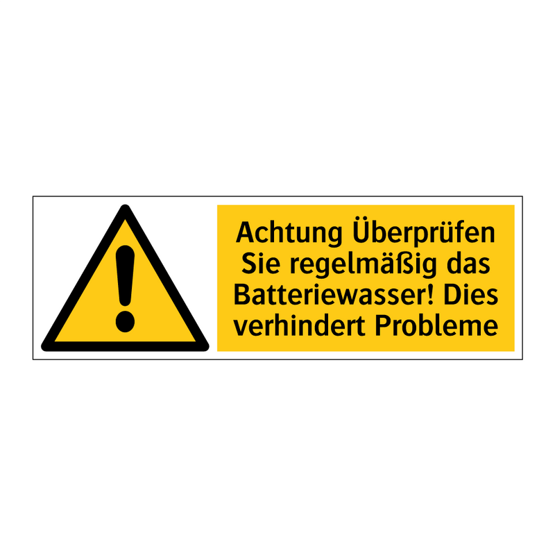 Achtung Überprüfen Sie regelmäßig das Batteriewasser! Dies verhindert Probleme