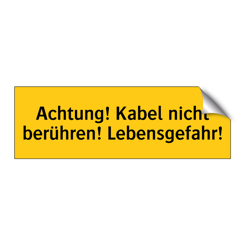 Achtung! Kabel nicht berühren! Lebensgefahr!