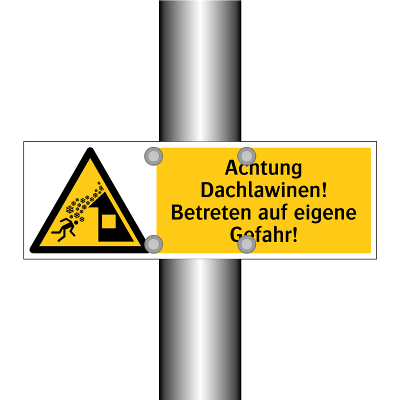 Achtung Dachlawinen! Betreten auf eigene Gefahr!