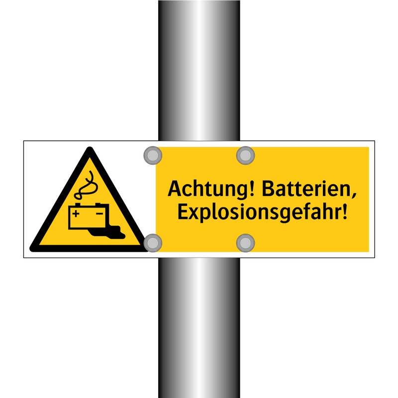 Achtung! Batterien, Explosionsgefahr!