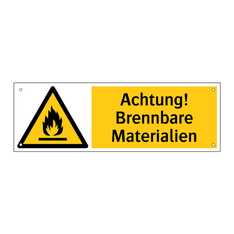 Achtung! Brennbare Materialien