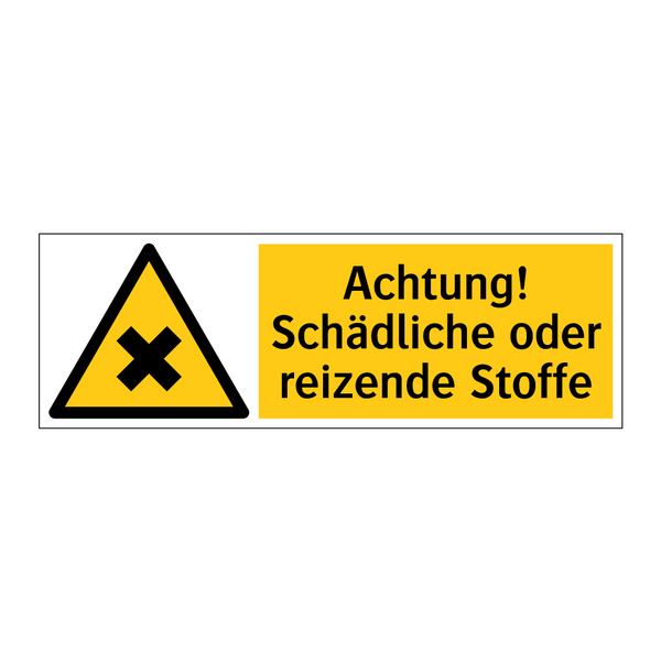 Achtung! Schädliche oder reizende Stoffe