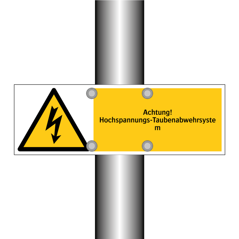 Achtung! Hochspannungs-Taubenabwehrsystem