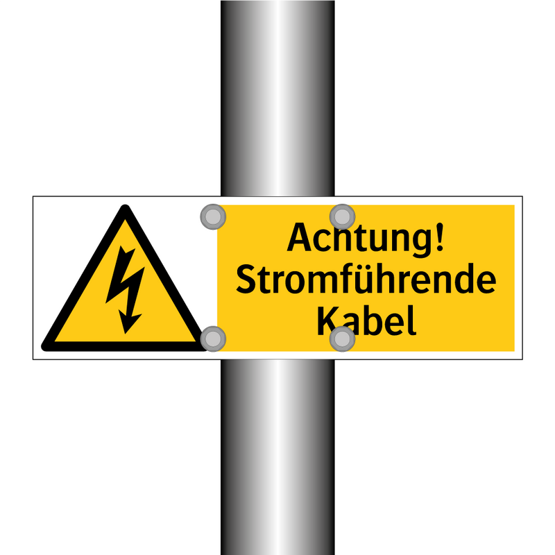 Achtung! Stromführende Kabel