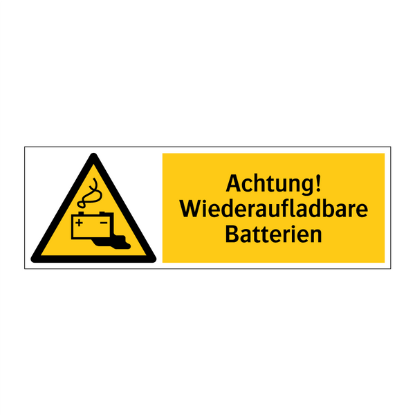 Achtung! Wiederaufladbare Batterien