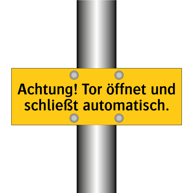 Achtung! Tor öffnet und schließt automatisch.