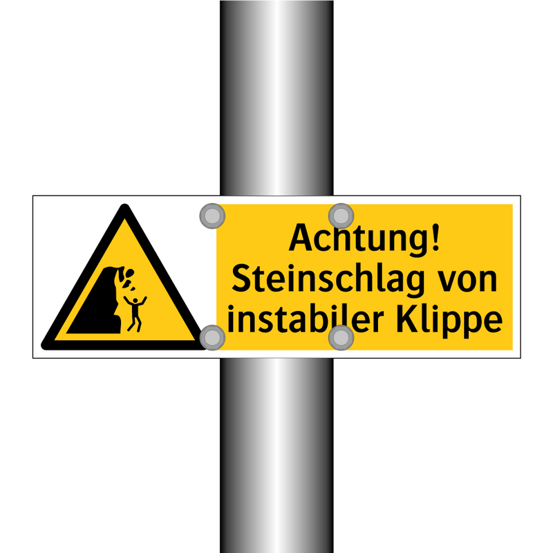 Achtung! Steinschlag von instabiler Klippe