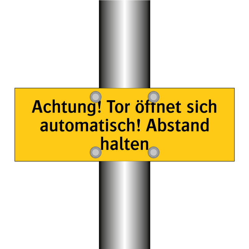 Achtung! Tor öffnet sich automatisch! Abstand halten