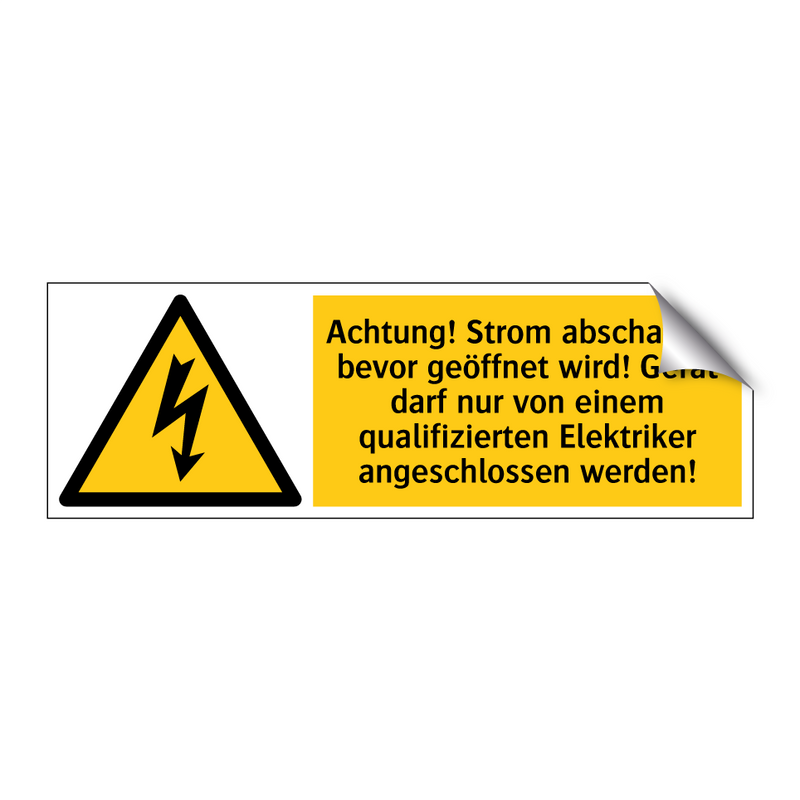 Achtung! Strom abschalten, bevor geöffnet wird! Gerät darf nur von einem qualifizierten Elektriker angeschlossen werden!