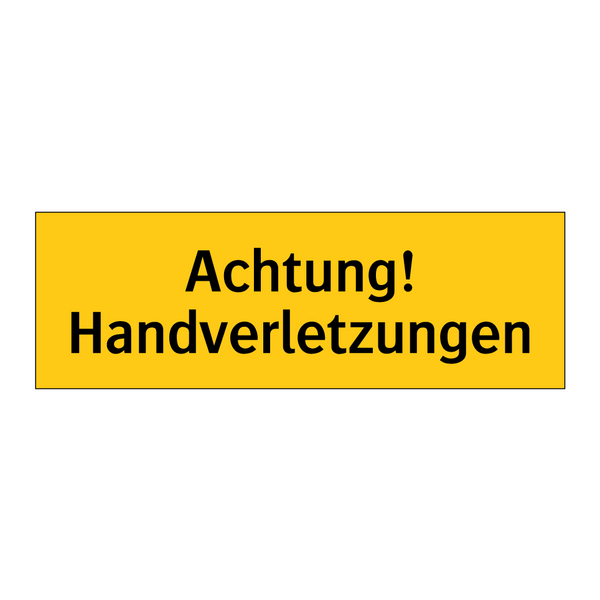 Achtung! Handverletzungen