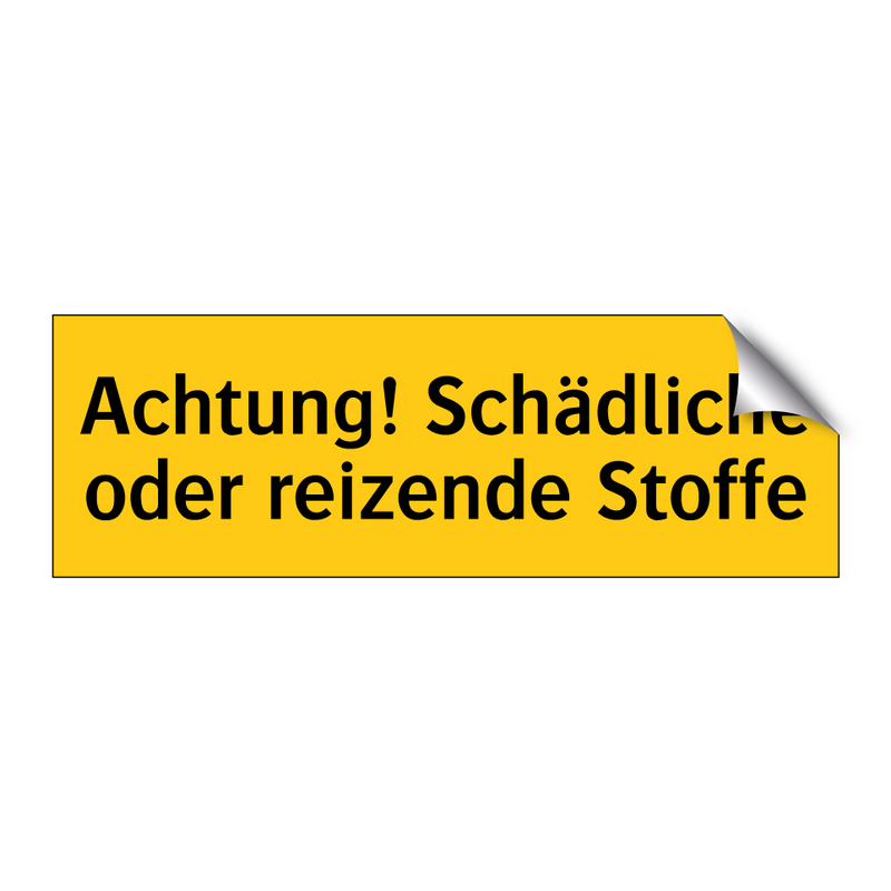 Achtung! Schädliche oder reizende Stoffe