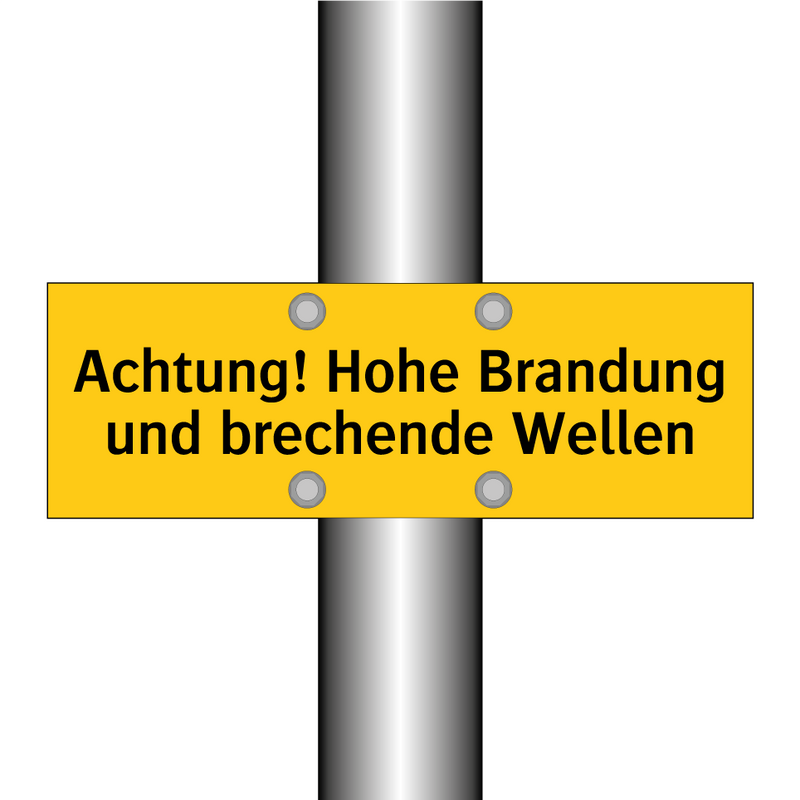 Achtung! Hohe Brandung und brechende Wellen