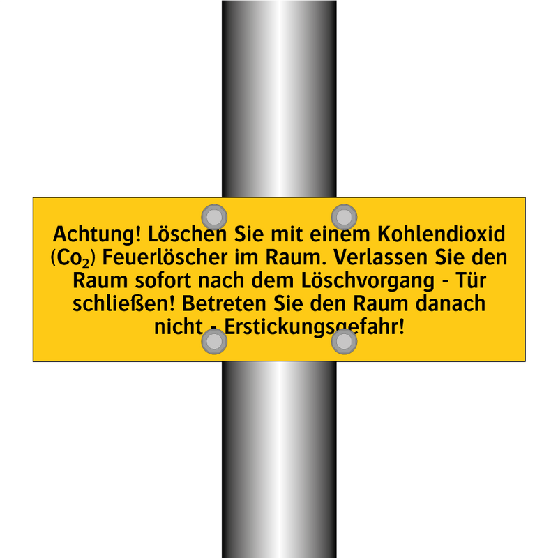 Achtung! Löschen Sie mit einem Kohlendioxid (Co₂) Feuerlöscher im Raum. Verlassen Sie den Raum sofort nach dem Löschvorgang - Tür schließen! Betreten Sie den Raum danach nicht - Erstickungsgefahr!