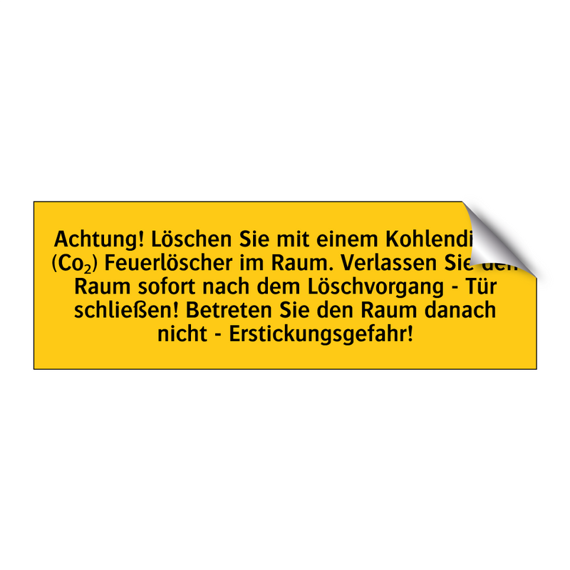 Achtung! Löschen Sie mit einem Kohlendioxid (Co₂) Feuerlöscher im Raum. Verlassen Sie den Raum sofort nach dem Löschvorgang - Tür schließen! Betreten Sie den Raum danach nicht - Erstickungsgefahr!