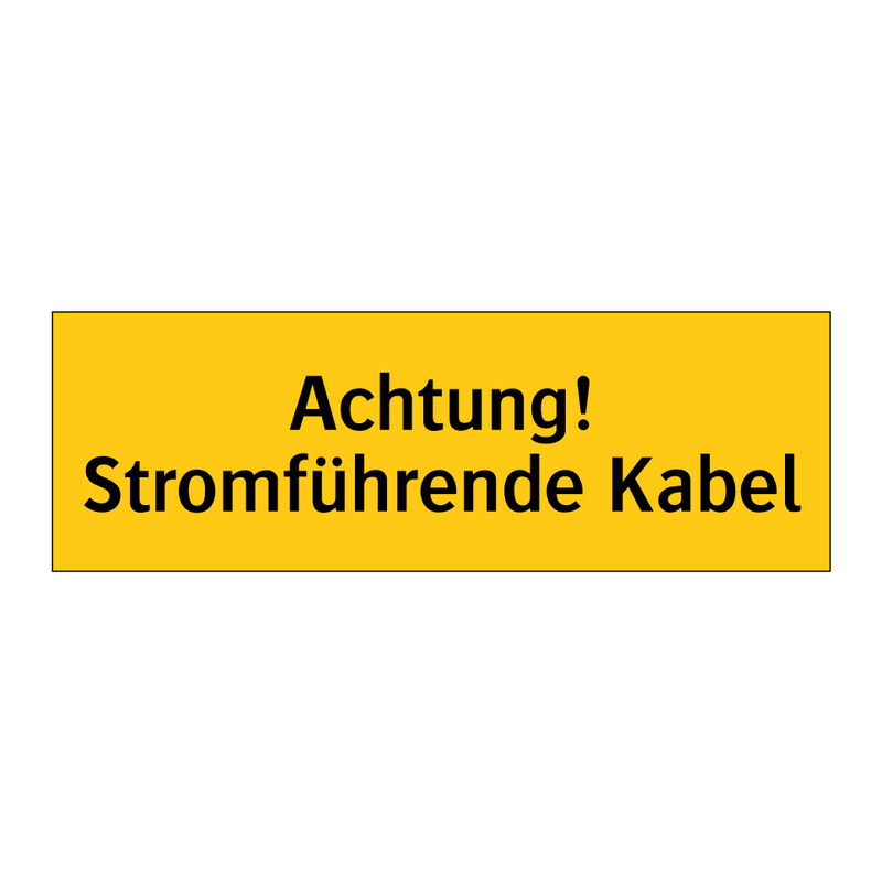 Achtung! Stromführende Kabel