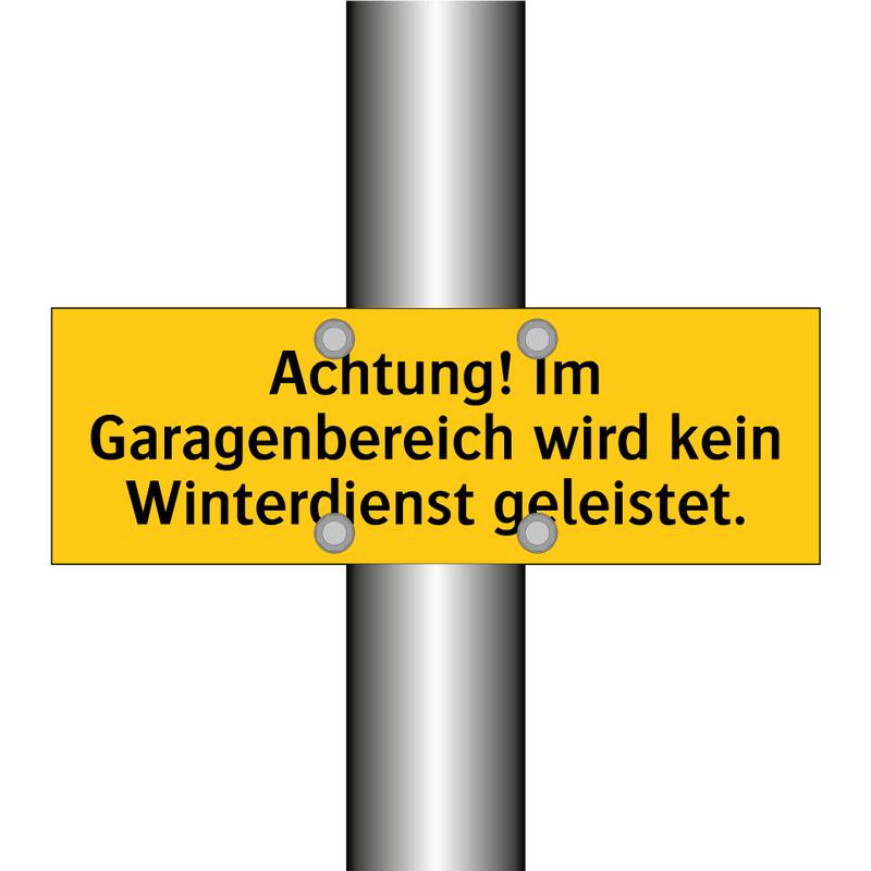 Achtung! Im Garagenbereich wird kein Winterdienst geleistet.