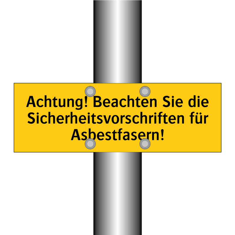 Achtung! Beachten Sie die Sicherheitsvorschriften für Asbestfasern!