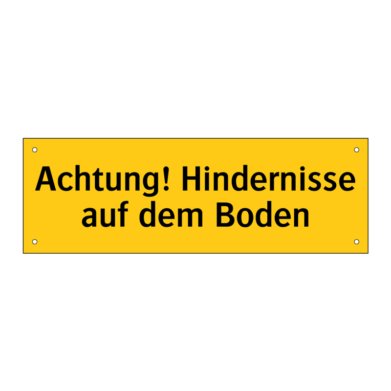 Achtung! Hindernisse auf dem Boden