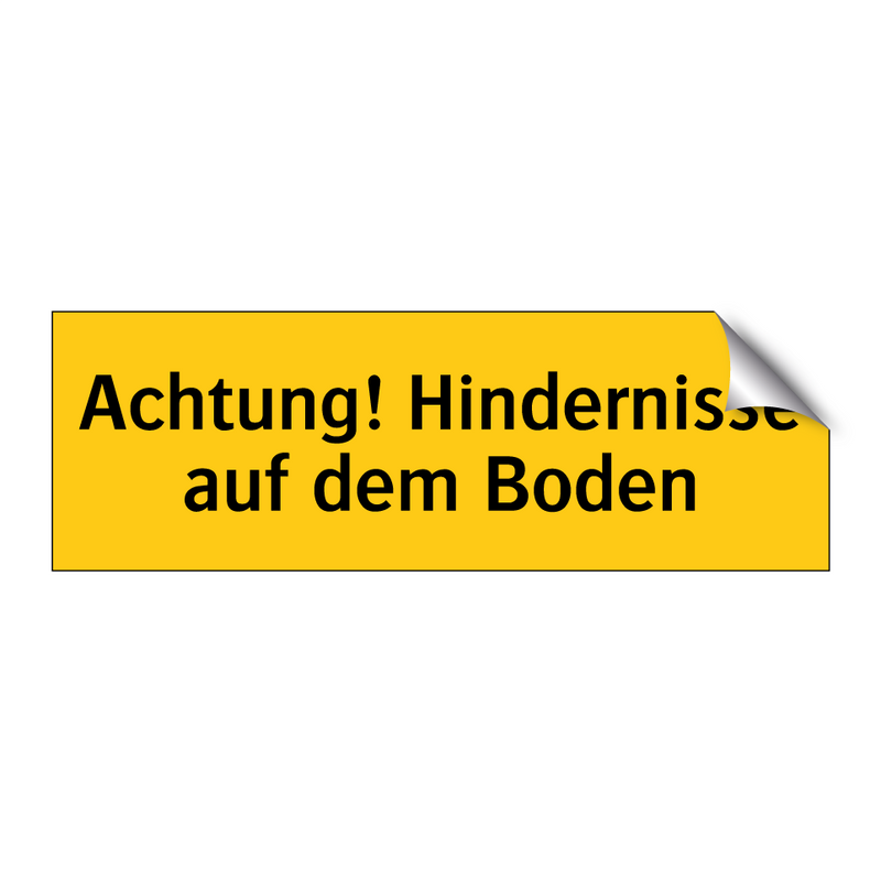 Achtung! Hindernisse auf dem Boden