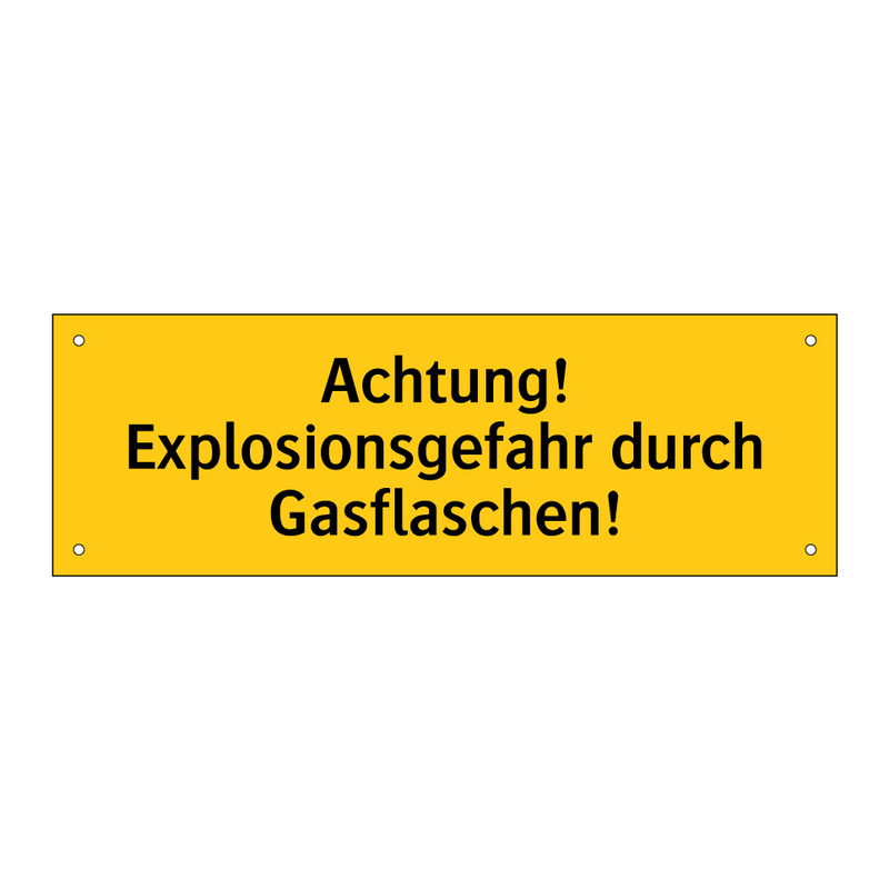 Achtung! Explosionsgefahr durch Gasflaschen!