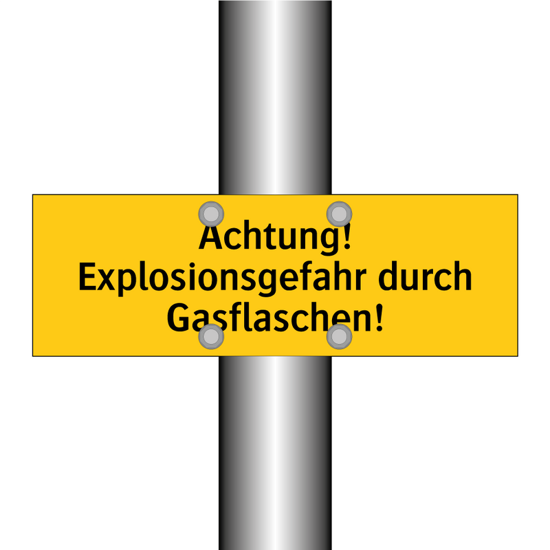 Achtung! Explosionsgefahr durch Gasflaschen!