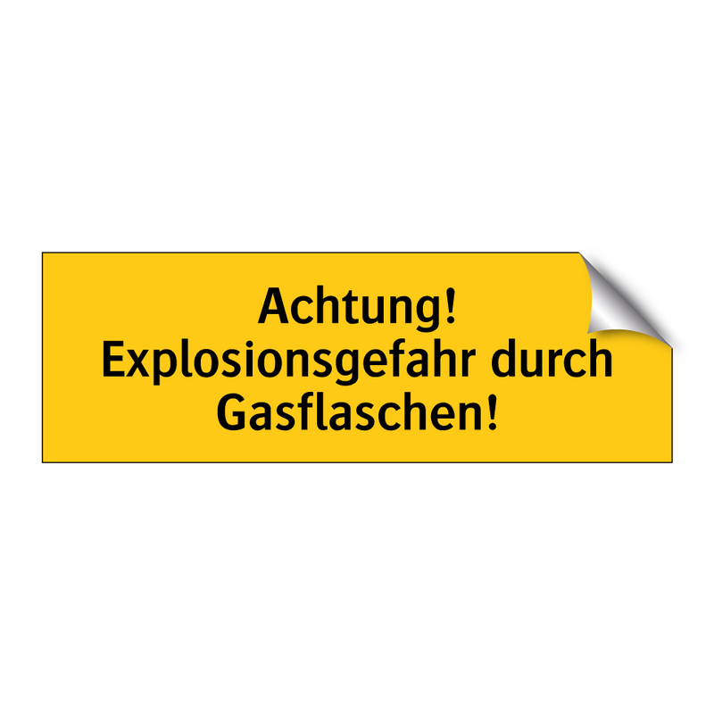 Achtung! Explosionsgefahr durch Gasflaschen!