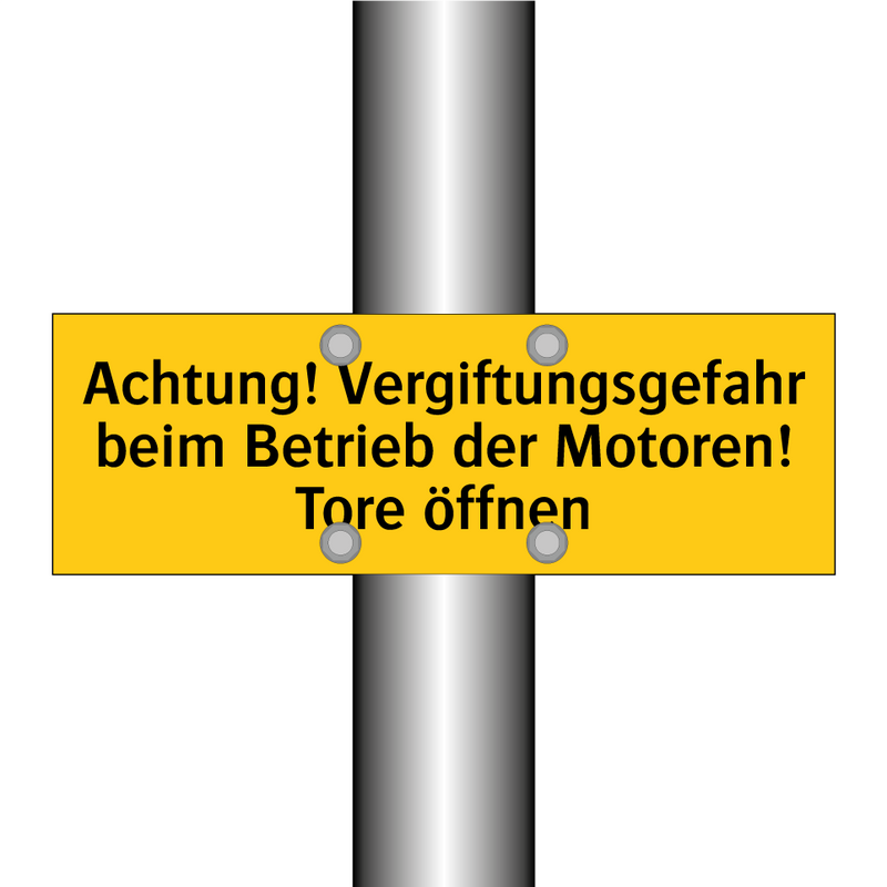 Achtung! Vergiftungsgefahr beim Betrieb der Motoren! Tore öffnen