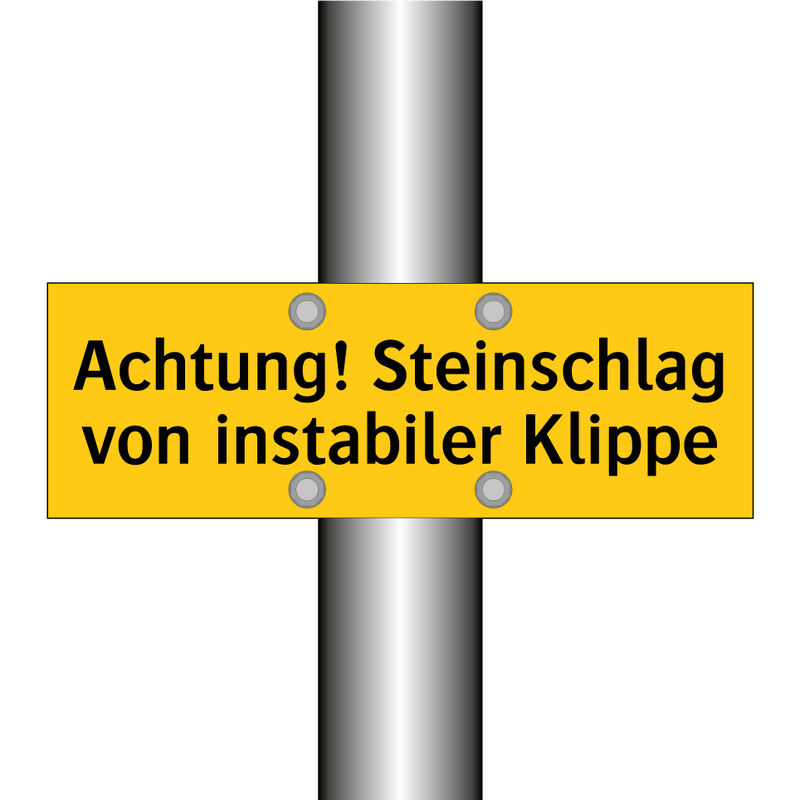 Achtung! Steinschlag von instabiler Klippe