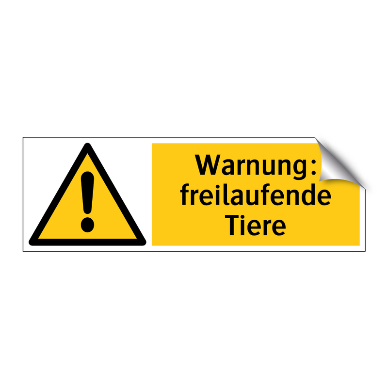 Warnung: freilaufende Tiere