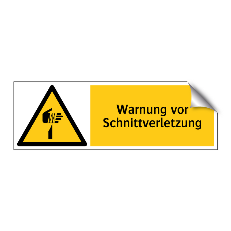 Warnung vor Schnittverletzung