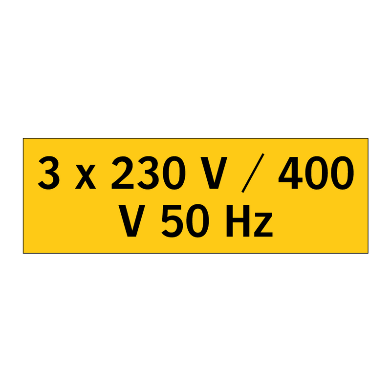 3 x 230 V / 400 V 50 Hz