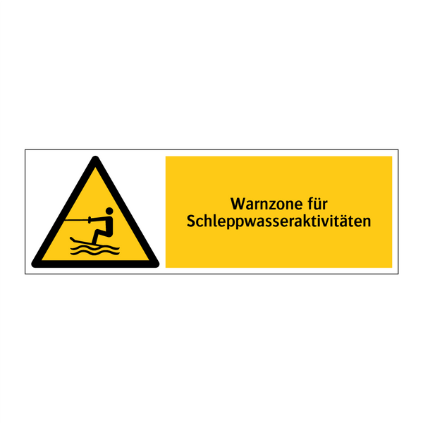 Warnzone für Schleppwasseraktivitäten